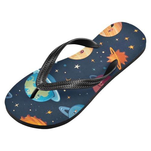 Mens Flip Flops Space PlanetsSandal Flip Flops for Women Summer Beach Slipper 214B3118