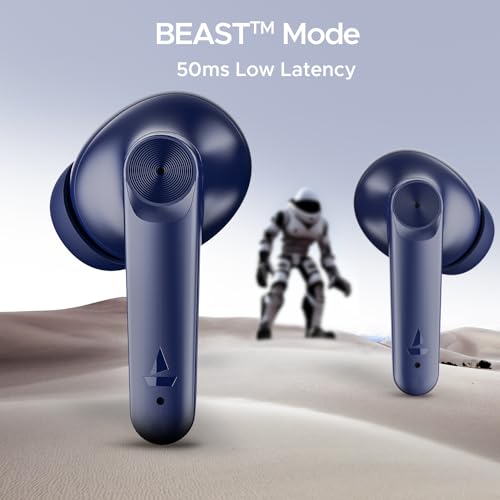 Image of Boat Airdopes 207 TWS in Ear Earbuds with 50 Hrs Playtime, Quad Mics with Enx Tech, ASAP Charging, Iwp Tech, Beast Mode with 50 Ms Low Latency, Bluetooth V5.3, USB Type-C Port & Ipx5(Bold Blue)