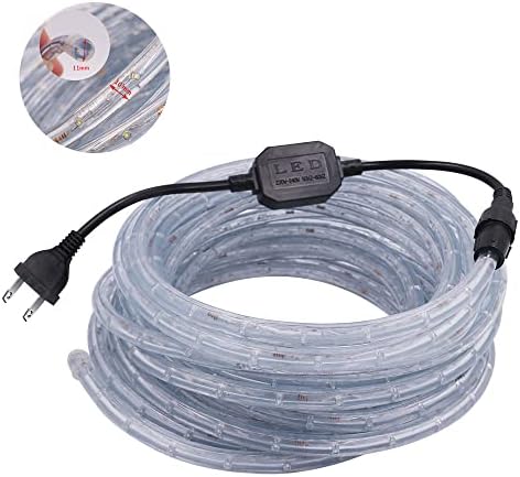 XUNATA 6.6ft 2-Wire Waterproof LED Rope Light Kit,110V-120V PVC 30 LED/M Tube Lights Strip for Background, Outdoor, Christmas, Home Decoration(Warm White) — view 6