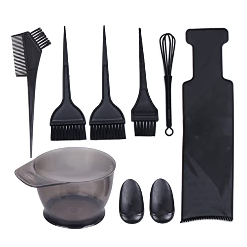 PartyKindom Diy Hair Coloring Kit 8pcs Hair Dye Tools Set (bowl Comb Brush Board) for Home Use
