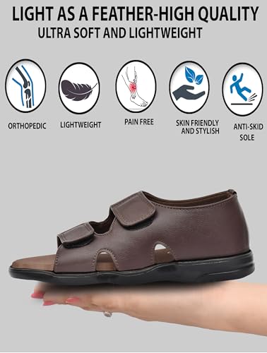 Image of HEALTH FIT Men's Diabetic & Orthopedic with Extra Soft Comfortable Sandal