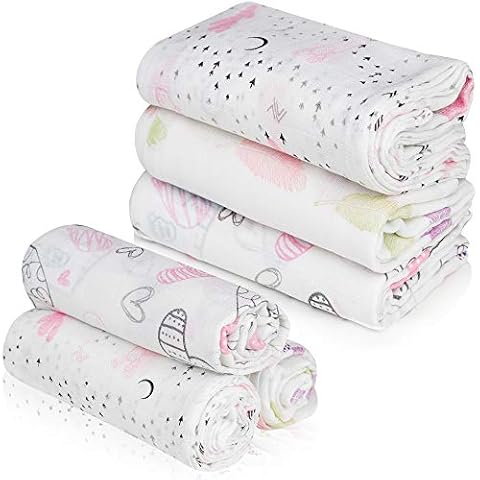Baby Muslin Swaddle Blankets for Boys and Girls 47”x47'' 3 Pack, Silky Soft, Breathable, Lightweight, Unisex & Comfy Swaddling Covers for Nursing, Play Mat, Car Seat Canopy, Stroller Or Changing Pad Cover