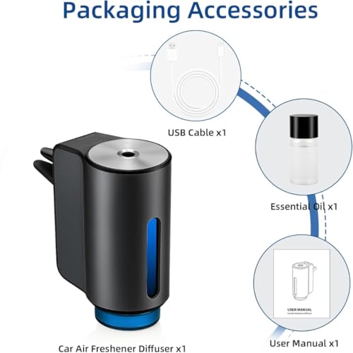 Image of STARQ Smart Car Aroma Diffuser Rechargeable Air Freshener Mist Dispenser with Auto On /Off, 3 Speed Modes & Stylish Interior Decor (S4)