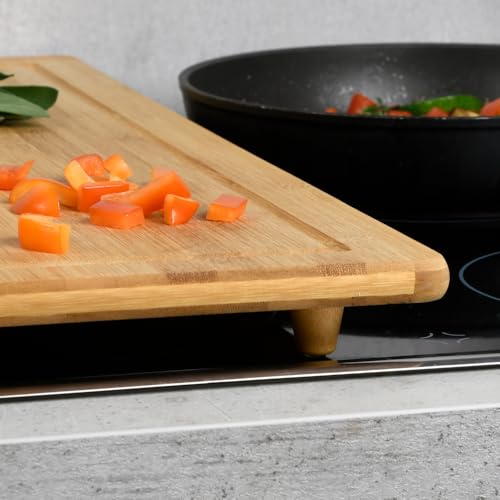 Plaque de cuisson couvre-plaque KESPER bambou 56x50cm protège-plaque induction vitrocéramique