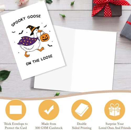 RPJIEKINXU Funny Halloween Card for Her, Cute Spooky Goose Halloween Card - image 4
