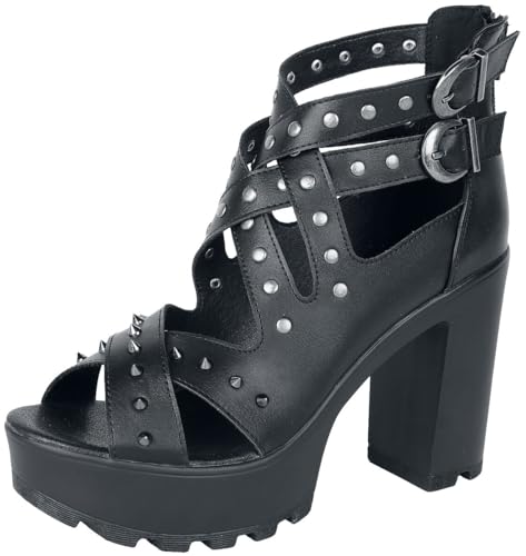 Black Premium by EMP Damen schwarze High Heels mit Riemen und...