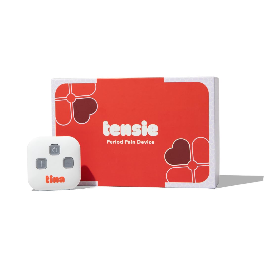 Tensie | Portable Period Pain Relief Device | 30 Gentle, Adjustable Levels for Drug-Free Menstrual Cramp or Lower Back Pain Relief | 10-Hour Battery Life, Rechargeable | Instant Period Cramp Relief