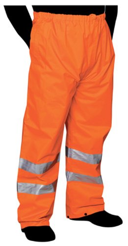 Liberty Glove & Safety C16921F/L HiVizGard Polyester Class E Thermal Pant with 2" Wide Silver Reflective Stripes, Large, Fluorescent Orange