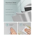 SONGMICS Slim Trash Can, 13-Gallon (50 L) Garbage Can for Narrow Spaces with Soft-Close Lid, Inner Bucket, and Step-on Pedal, Stainless Steel, 15 Trash Bags Included, Silver ULTB510E48 - Image 4