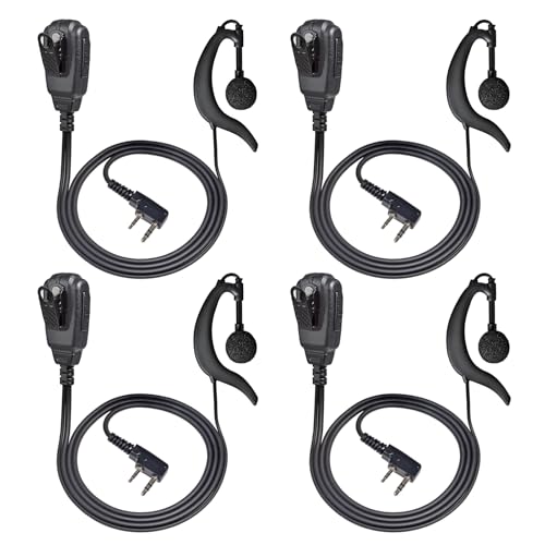 Auricular de radio con micrófono PTT y orejera en G para Baofeng UV5R kit de 4 piezas