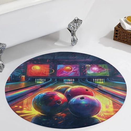 Tapis rond absorbant pour éviter les glissades dans le salon