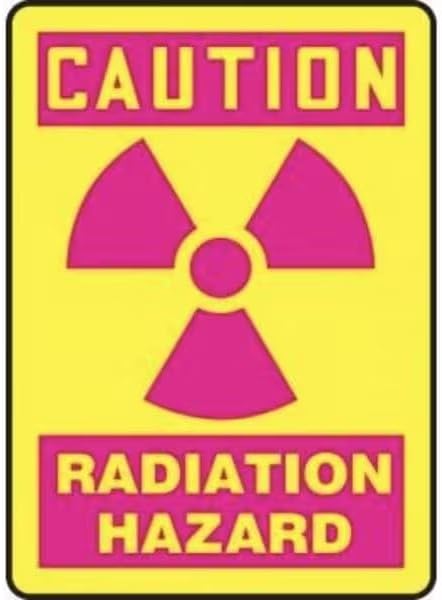 Radiation & Laser Sign, 14 in H x 10 in W, Mfr: MRAD700XL-A