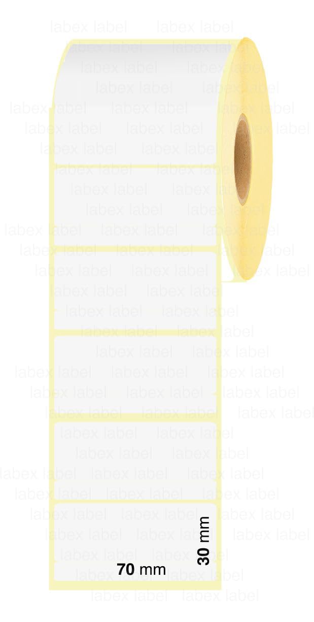 Etiquetas térmicas 70x30 mm en rollo – Código de Barras Almacén Térmica Directa – 1 rollos – Sin cinta – TSC Godex compatible – Labex Label