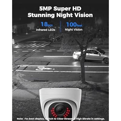 REOLINK Smart 5MP 8CH Home Security Camera System, 4pcs Wired PoE IP Cameras Outdoor with Person/Pet/Vehicle Detection, 4K 8CH NVR with 2TB HDD for 24-7 Recording, RLK8-520D4-5MP