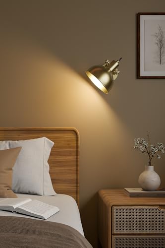 Image of Divine Trends Focus Reading Wall Light with Rotation Adjustment Brass Antique Finish for Bedside, Bedroom, Living Room, Home Decoration, Hotel Wall Lamp Pack of 1