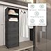 Bosuelife 6-Shelves Hanging Closet Organizer with 5 Different Drawers, Foldable Closet Organizers and Storage for Wardrobe, Closet& RV, Clothes and Accessories Storage, Non-Woven Fabric, Black