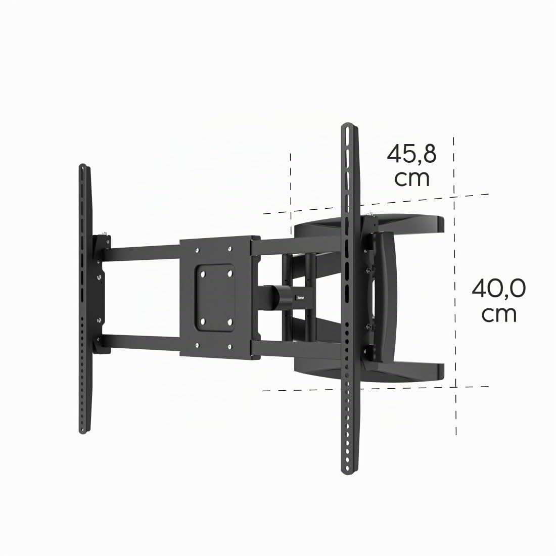 Hama TV Wandhalterung schwenkbar, neigbar, ausziehbar, 120 Zoll, bis 100kg | TV Wandhalter schwarz, VESA 300x100 bis VESA 800x600, Kabelmanager, mit fischer Dübeln