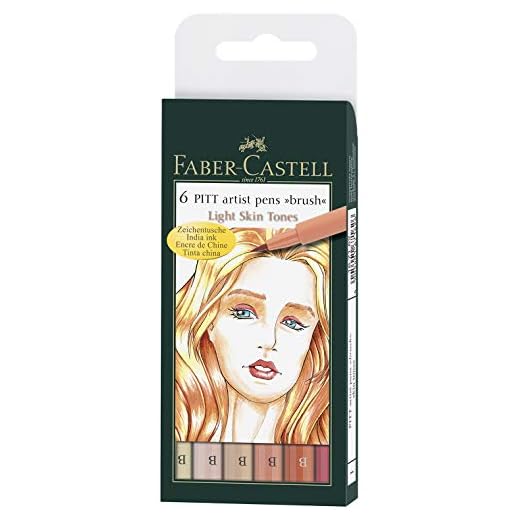 Faber-Castell Pitt Artist Pen - Rotuladores de tinta china 6 unidades), colores de tonos de piel