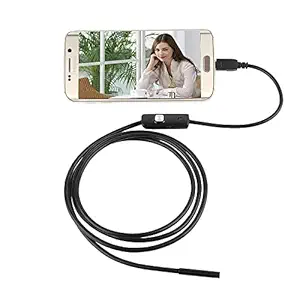 AYIKA 2 Meter Endoscope Camera Flexible IP67 Waterproof Inspection 6 LED Borescope Camera with 5M Cable for Android, PC & Notebook, with Free C-Type OTG (App - USB Camera)