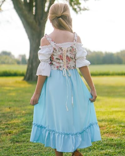Vestido medieval renacentista para niñas 4-12 años miniatura 3