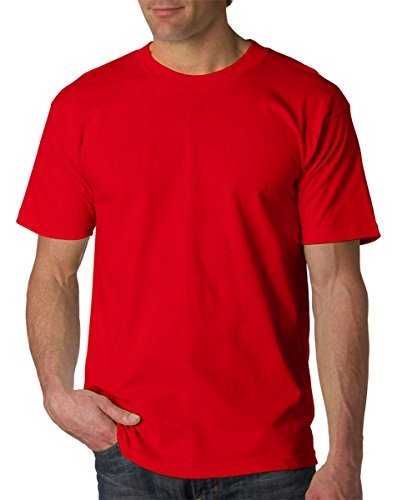 Bayside 6.1 oz. Basic Pocket T-Shirt, Medium, RED