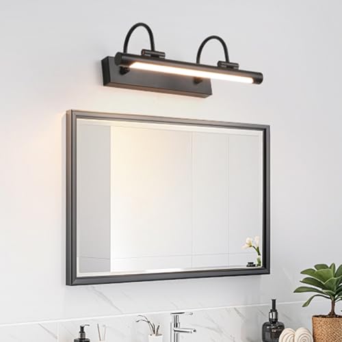 Iluminación de pared para dormitorio y tocador moderna lámpara LED de baño negra