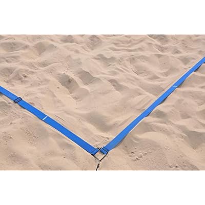 Tandem Sport Volleyball Court Lines - 2 Blue Webbed Volleyball Court Lines - Volleyball Lines for Regulation Size or Short Court - Blue
