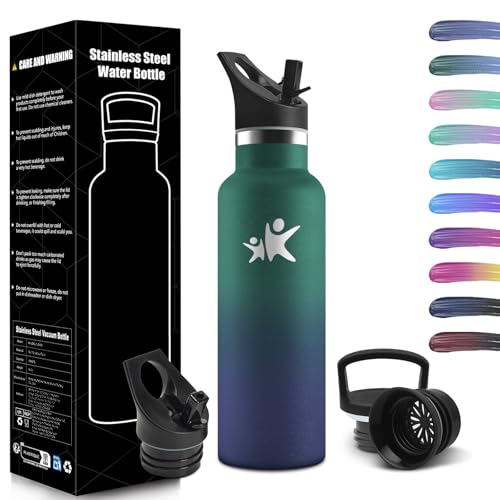 HoneyHolly Botella Agua Acero Inoxidable, Termo Agua Fria, 500ml Cantimplora Termica Sin BPA, 12H Caliente/24 Frío, Botella para Niños & Adultos, Botella Acero Inoxidable para Deporte, Oficina, Yoga
