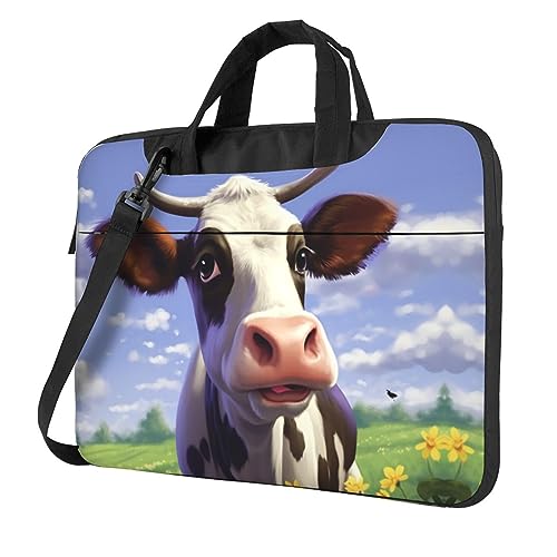 Sac ordinateur imprimé vache mignonne parfait pour les cours et le bureau