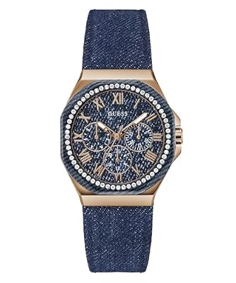 GUESS Cronografo in denim, Blu, Sport, casual, alla moda