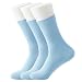 SRYL womens Super soft Combed cotton socks 3-Pairs,5-Pairs(Multicolor may choose) C310 (3 pairs-Light blue)