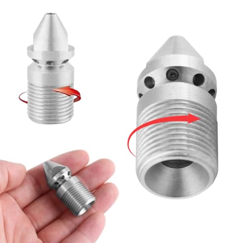 Rioolsproeiermondstuk, 3/8"RVS pijpreinigingsmondstuk, Hogedrukreinigingsmachine-accessoires, Drukrioolreiniging Pijpafvoer Jettermondstuk