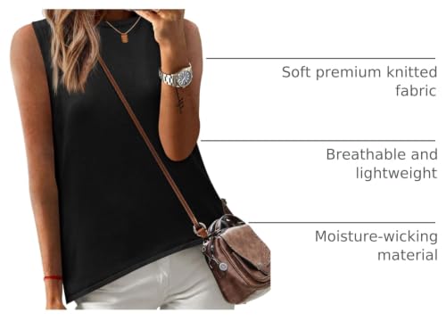 Image of Zeagoo Womens Sleeveless Sweater Vest Crewneck Knit Loose Sweater Tank Tops Lightweight Shirts Blouses 2026