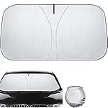 Parasole per Parabrezza Anteriore Auto Protezione Parabrezza Protettore Contro i Raggi UV Visiera Parasole Interna Pieghevole Adatta per La Maggior Parte dei Veicoli (Argento-140 * 70)