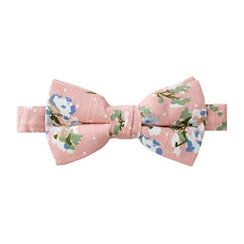 Spring Notion Boys' Cotton Floral Bow Tie - Pink - S Cover
