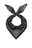 GOT Sports 100% Cotton Bandana for Men & Women - Large 24' x 24' Square Head Scarf, Hair Wrap, Kerchief - Soft & Breathable (Black Celestial)