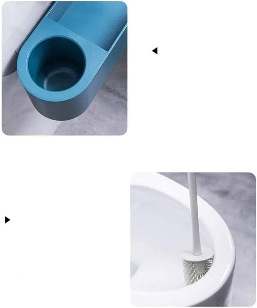 Toilet Brush Holder Toilet Bowl Brush Toilet Brush and Holder Wall Mounted Toilet Brush with Storage Rack Without Drilling Silicone Toilet Brush for Bathroom Toilet Toilet Brush with Ho
