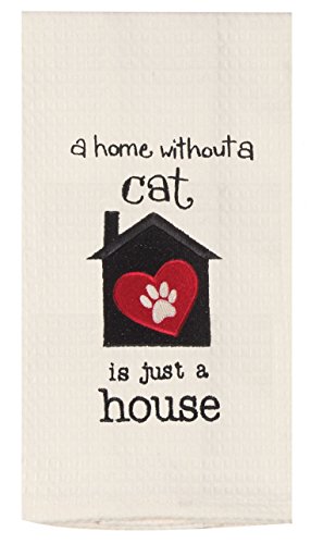 Kay Dee Designs F0794 Cat House Embroidered Waffle Towel