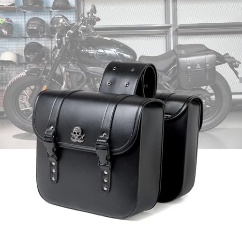 KHDWOB Borse Laterali Moto per Kawasaki Vulcan 650 S VN650v, Borsa Laterale Moto Vintage Impermeabile in Pelle Pu con Chiusura Rapida Borsa Porta Attrezzi da Viaggio,B