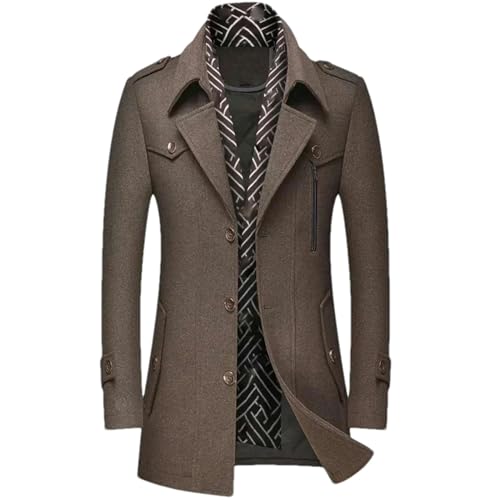 Manteau d'hiver en laine épais et coupe-vent haut de gamme pour homme ajusté HY006 L