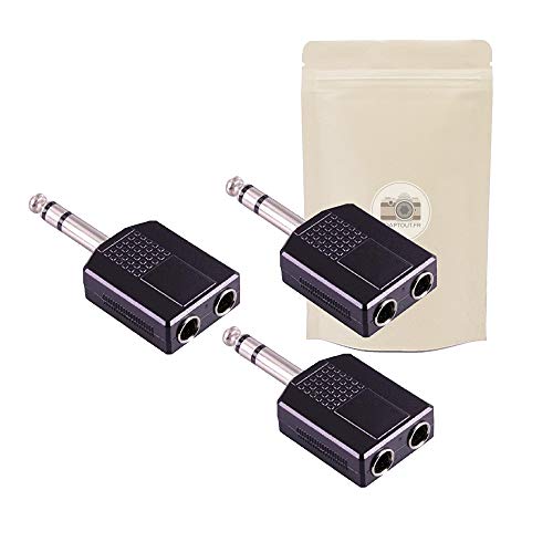 2pz Adattatore Audio Stereo Spina Jack 6,3 6.35 2 Prese Rca Splitter - Foto 3
