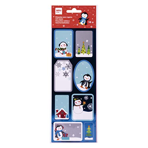 APLI Kids 18552 - Etiquetas regalo Navidad Pingüino 2 hojas
