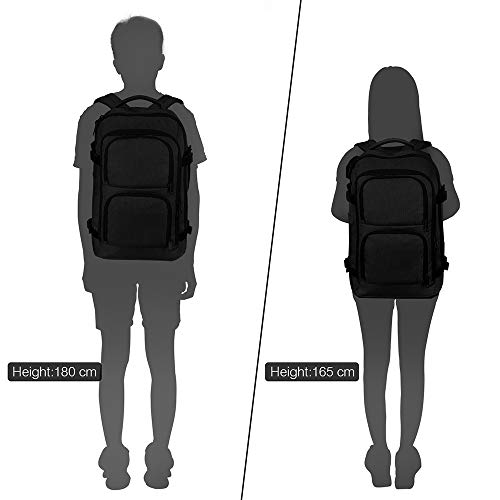 Dinictis Travel Backpack Carry on Flight Approved, Backpack Suitcase for Travel, Personal Item Travel Bag fits 17 inch Laptop-Black
