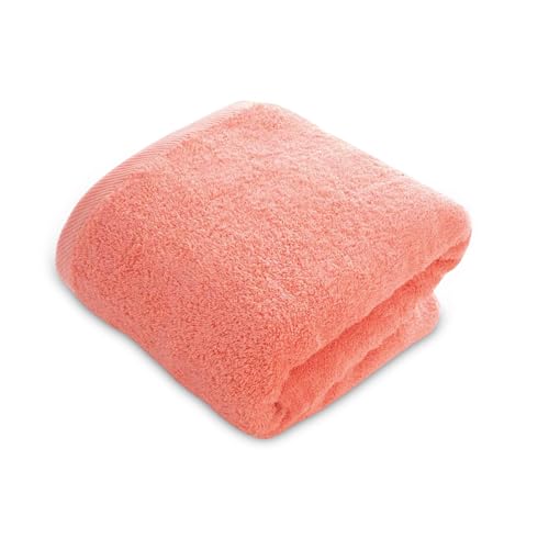 THIRSTY Towels Oversized Luxury 40x80 Bath Sheet - 100% Turkish Cotton, Ultra Soft, Thick & Absorbent Towel for Bathroom, Spa, Beach & Pool, Hotel Quality Comfort | Coral Pink