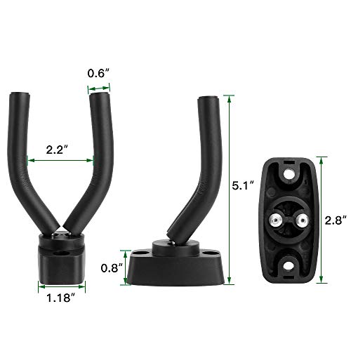 Haneye Guitar Hangers, Acoustic and Electric Guitar Wall Mount Hangers, Set of 4 Pack Guitar Hook Holder Stand for All Size Musical Instruments Bass, Mandolin, Banjo, Violin, Ukulele Accessories