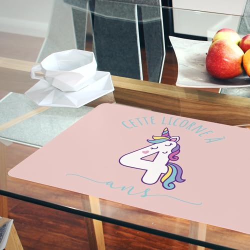 Napperons de Table Souples Licorne Rose Protège-Table contre les Taches - 6