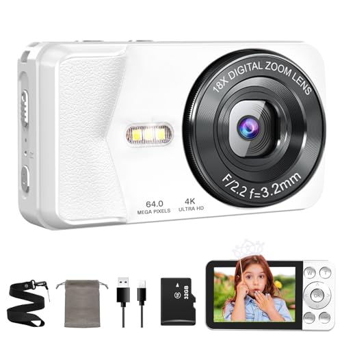 デジタルカメラ ホワイト Amazon | QZTCAMERA デジカメ 4K デジタルカメラ 6400万画素 OTG