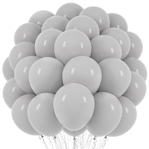Image of Voircoloria Gray Balloons, 66pack 12inch Grey Latex Party Balloons for Graduation, Wedding, Birthday, Gender Reveal, Baby Shower, Bridal Shower, Anniversary Party Decorations