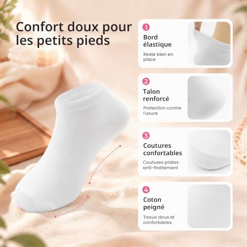 Geyuwoz Chaussettes Fille 31-34 Coloré Chaussettes Enfant Coton 12 Paires – vue 3