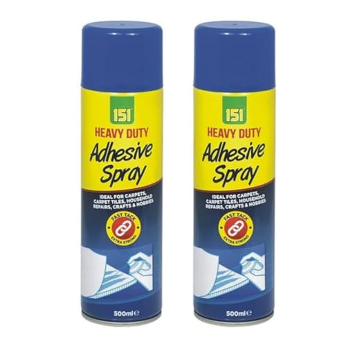 SOTL® 2X 151 Heavy Duty Adhesive Glue Can Aerosol Ideal For Carpets Tiles Household Repairs Crafts & Hobbies Quick Drying Extra Strong Glue Spray 500ml